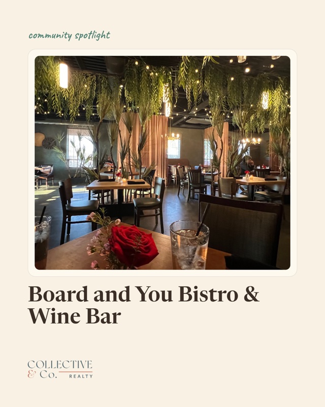 Real Social Studio card: a community spotlight photo of a local bistro and wine bar
